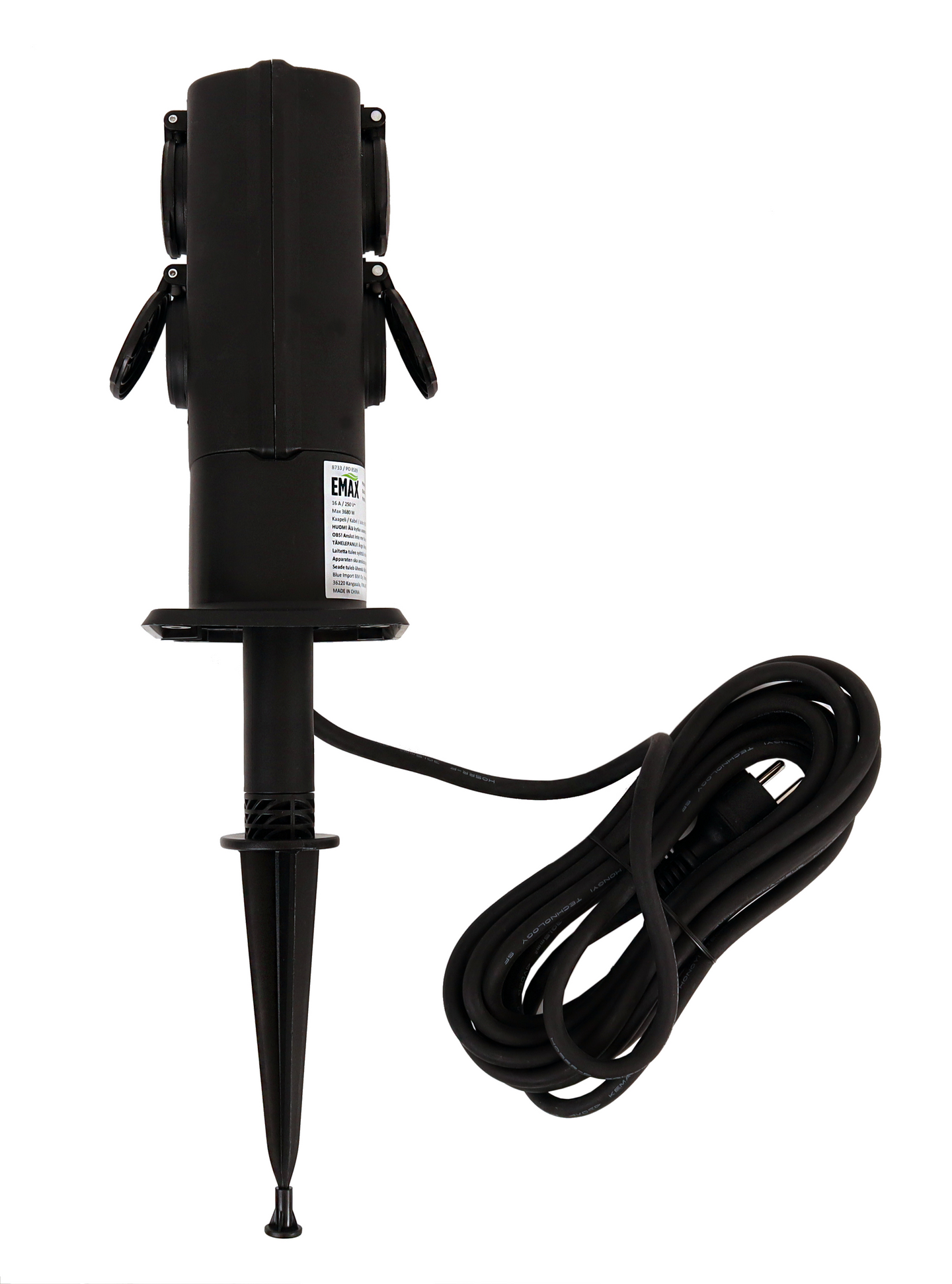 Pistorasia Emax 4-osainen H05RR-F3G1.5 5m maapiikillä IP44