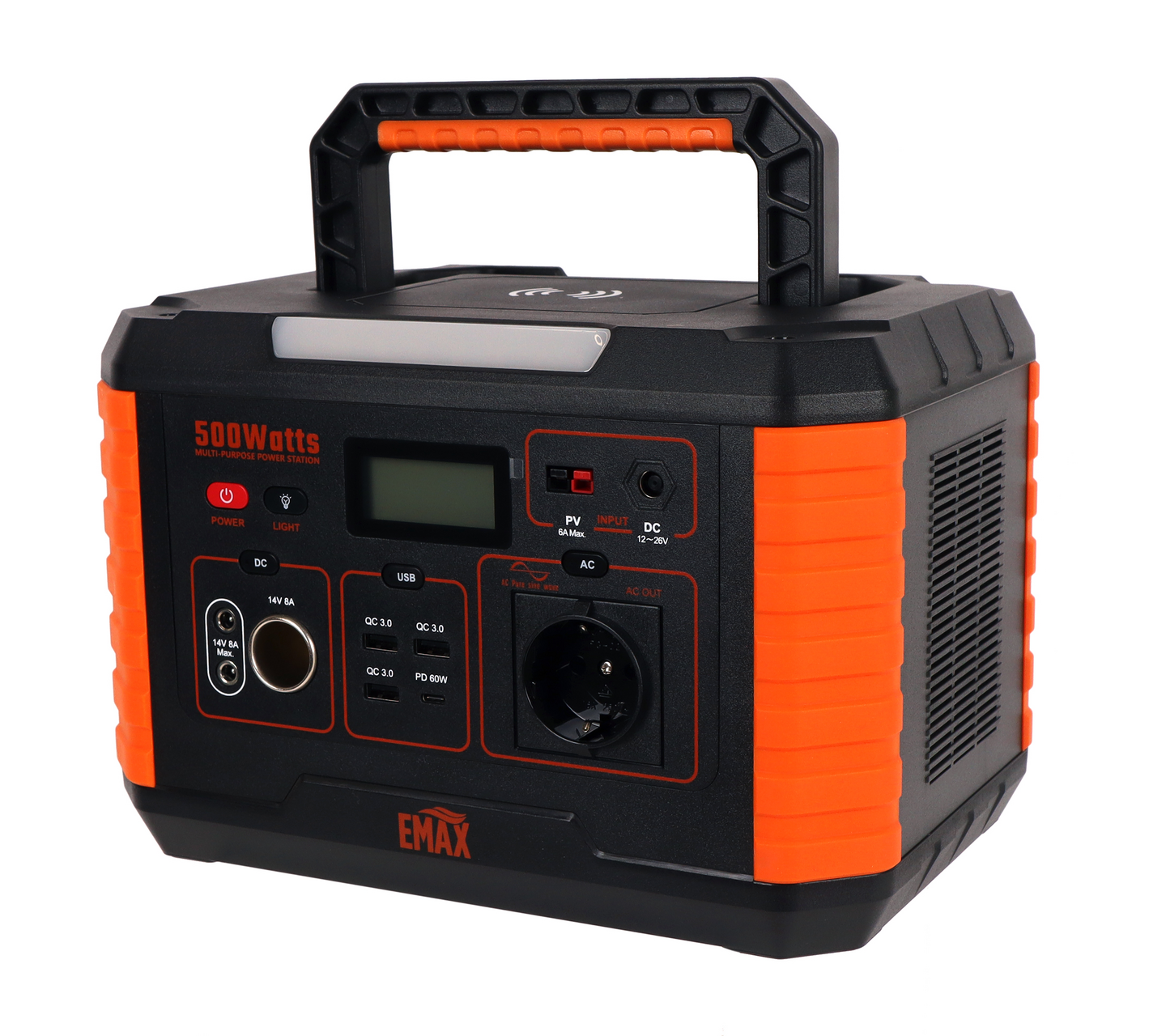 Latausasema Emax 500W, 519Wh