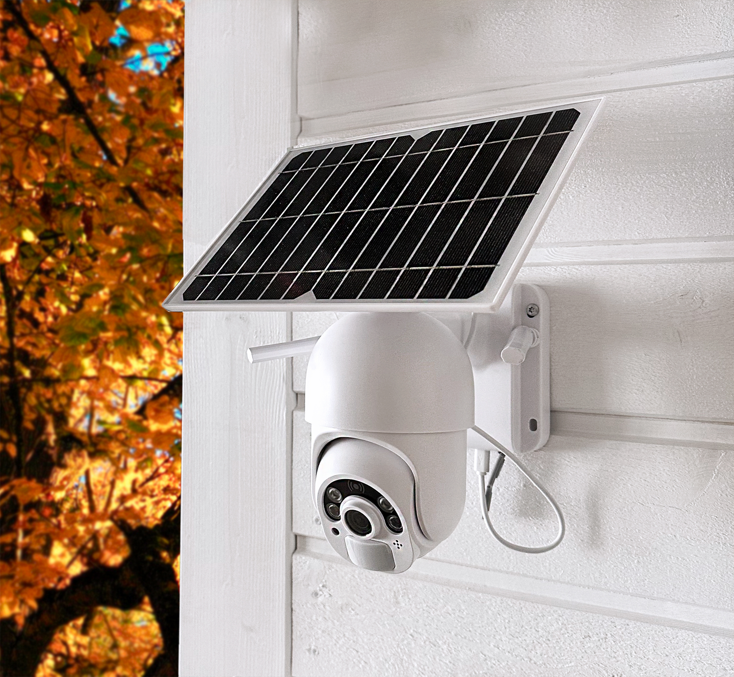 Valvontakamera Emax Smart Home 4G aurinkopaneelilla kääntyvä 355°/90°