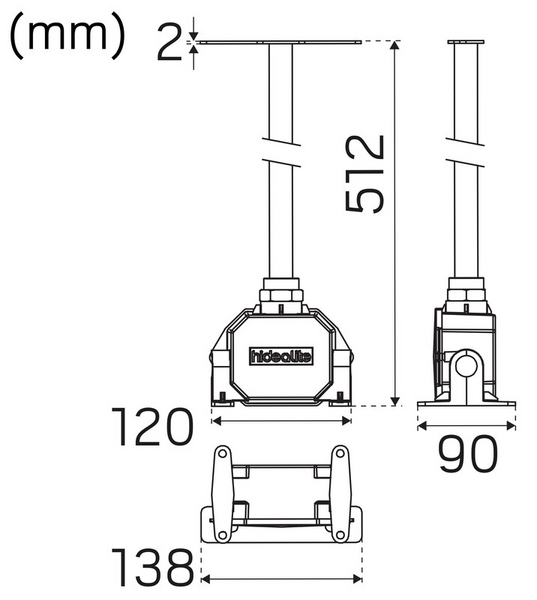 Kannatinvarsi Hide-a-lite Schout G2 50cm musta