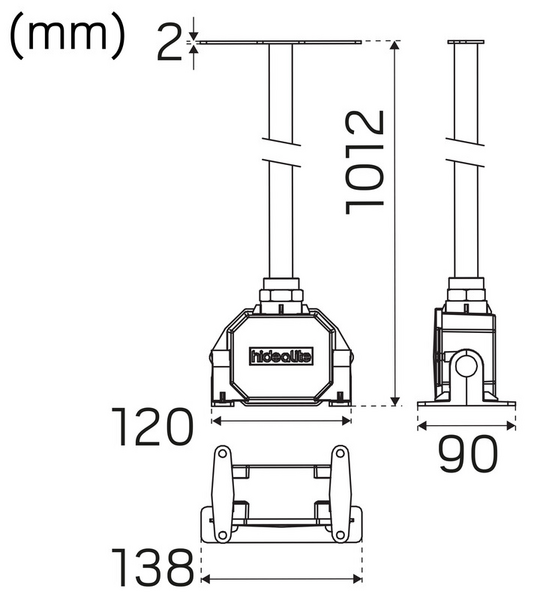 Kannatinvarsi Hide-a-lite Schout G2 100cm musta