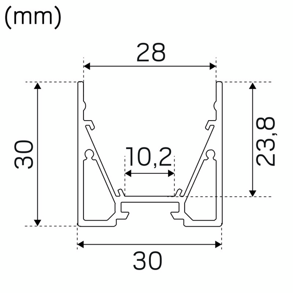 Valoprofiili/-nauha Hide-a-lite Maxi U Alu 2m