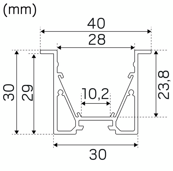 Valoprofiili/-nauha Profiili Maxi T Alu 2m