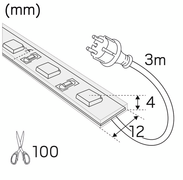Led-nauha Hide-a-lite Ledstrip 230v IP65 Hi 2700K 10m
