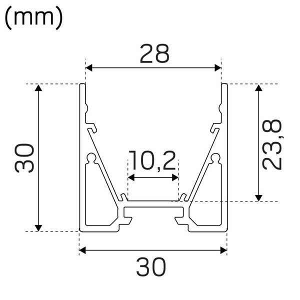 Profiili Hide-a-lite Maxi U musta 2m