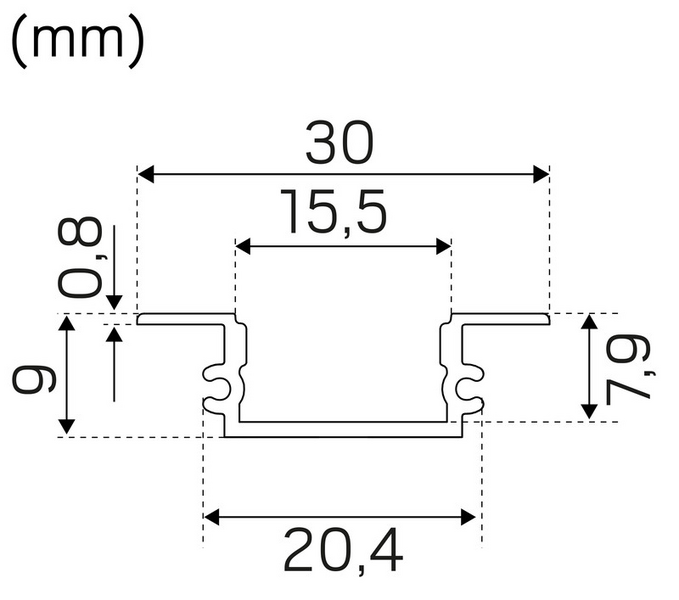 Profiili Hide-a-lite Art Thin valkoinen 2m
