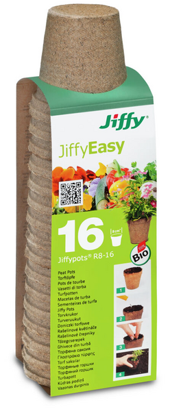 Turveruukku Jiffy pyöreä 8cm 16kpl