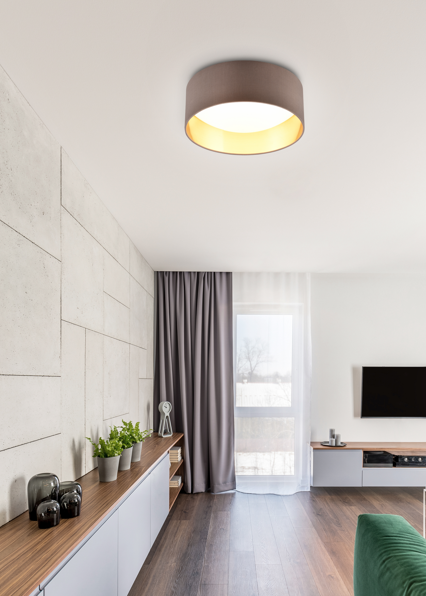 Kattovalaisin TRIO Locarno led 28cm harmaanruskea