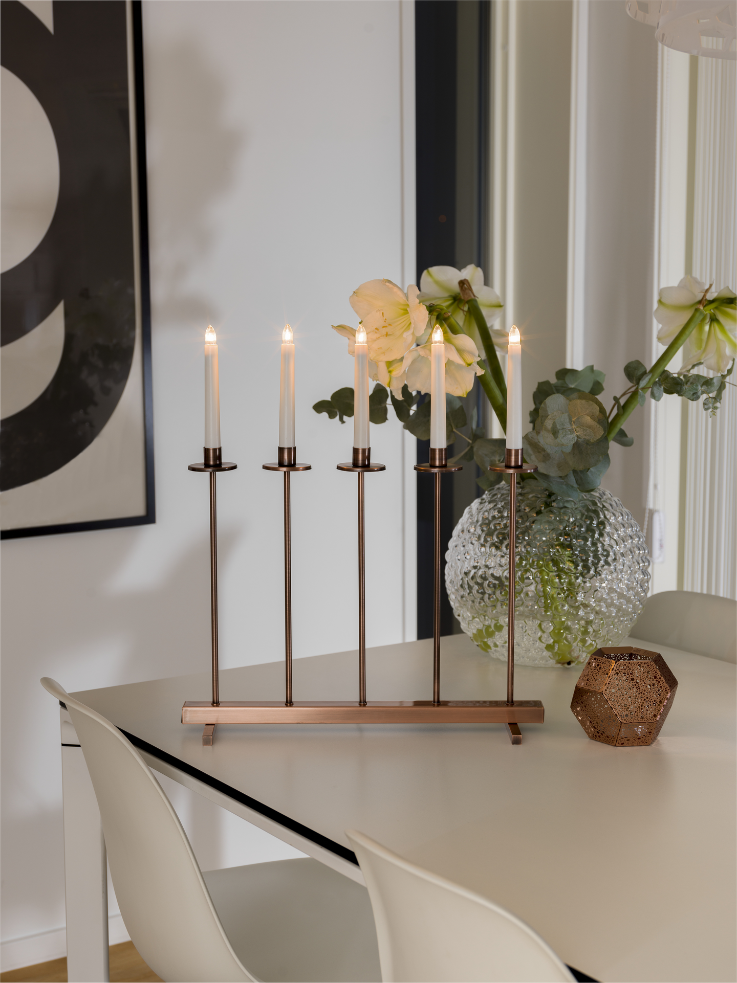 Kynttelikkö Konstsmide 5-os. kuparinvärinen