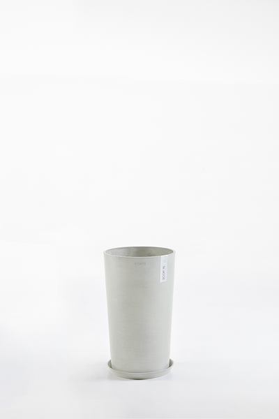 Ruukku Ecopots Amsterdam keskikorkea 50cm valkoharmaa