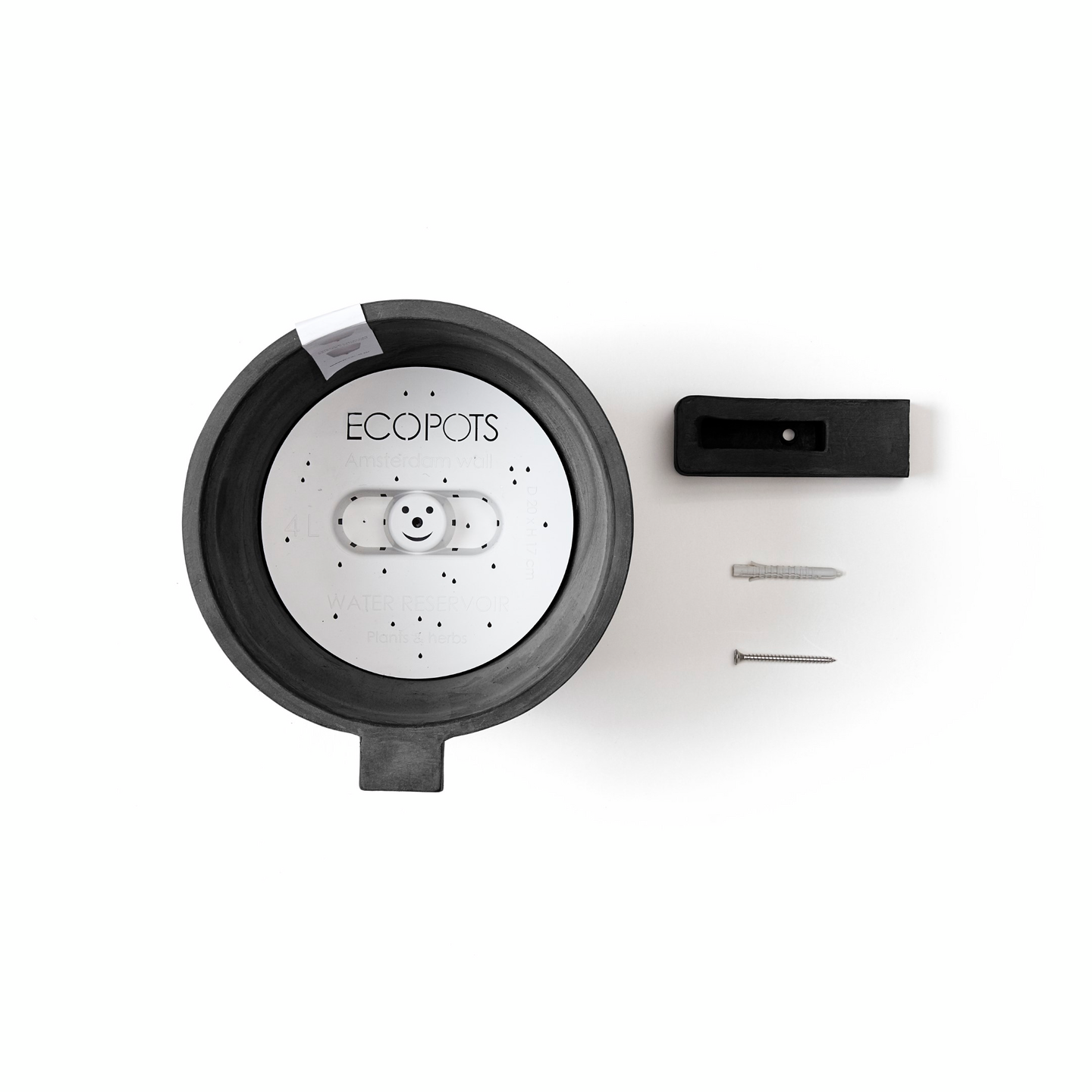 Seinäruukku Ecopots Amsterdam 20cm tummanharmaa