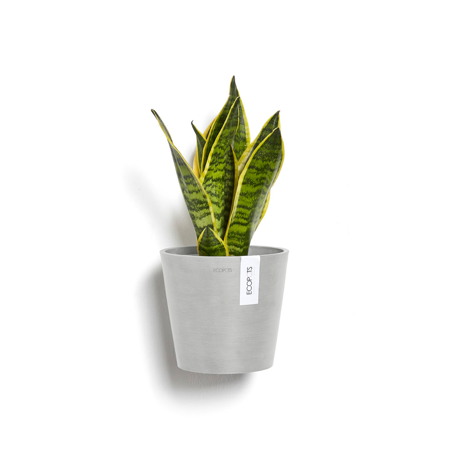 Seinäruukku Ecopots Amsterdam 20cm valkoharmaa