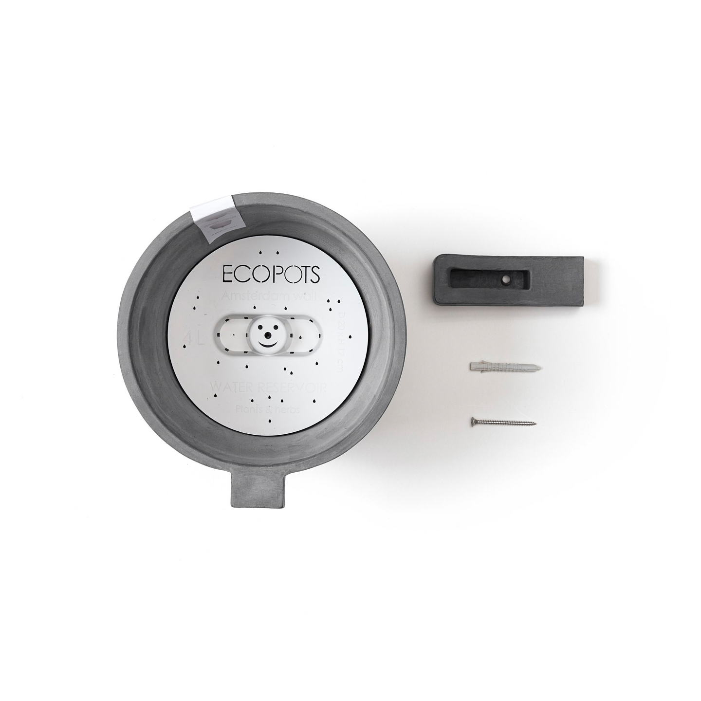 Seinäruukku Ecopots Amsterdam 20cm harmaa