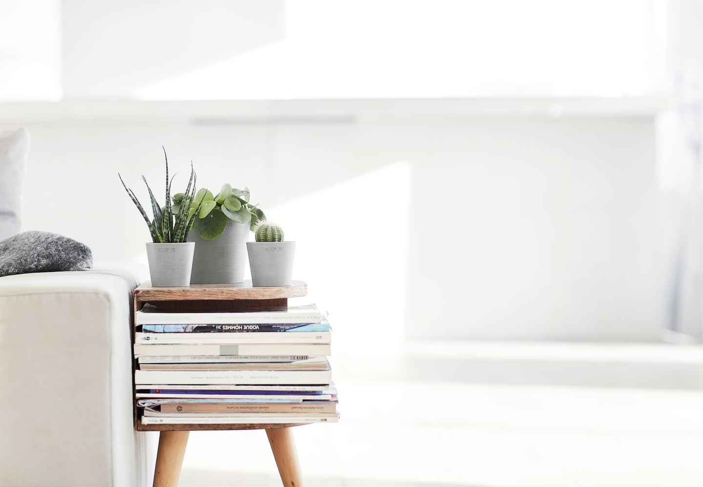 Ruukku Ecopots Amsterdam mini 13cm valkoharmaa