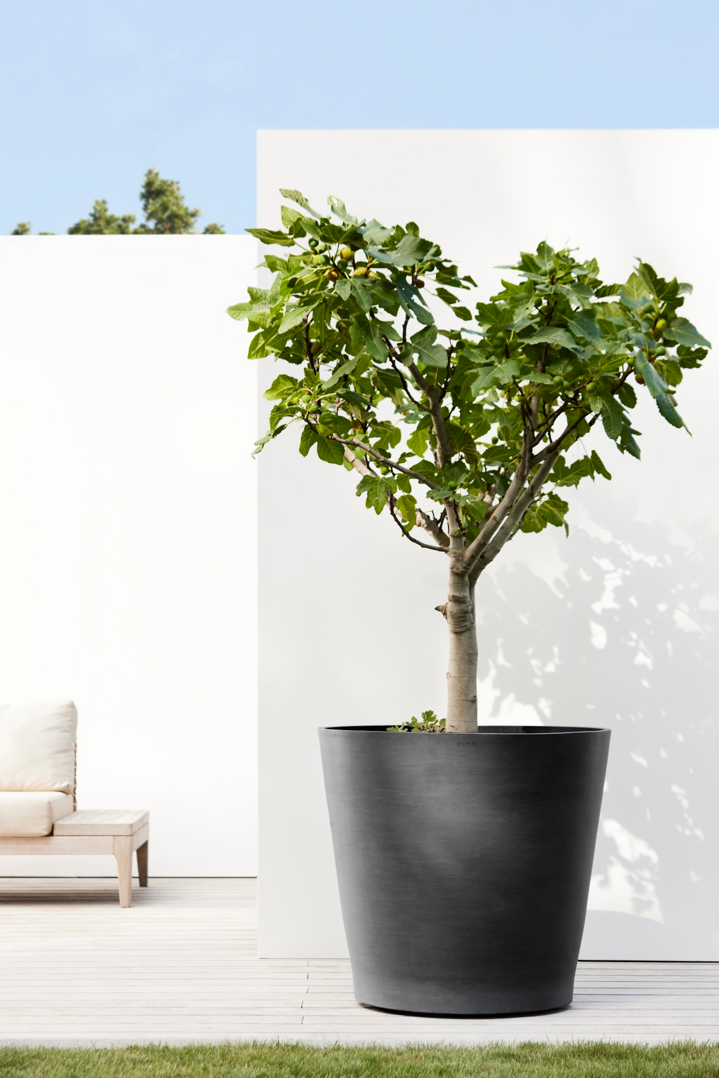 Ruukku Ecopots Amsterdam pyörillä 80cm tummanharmaa