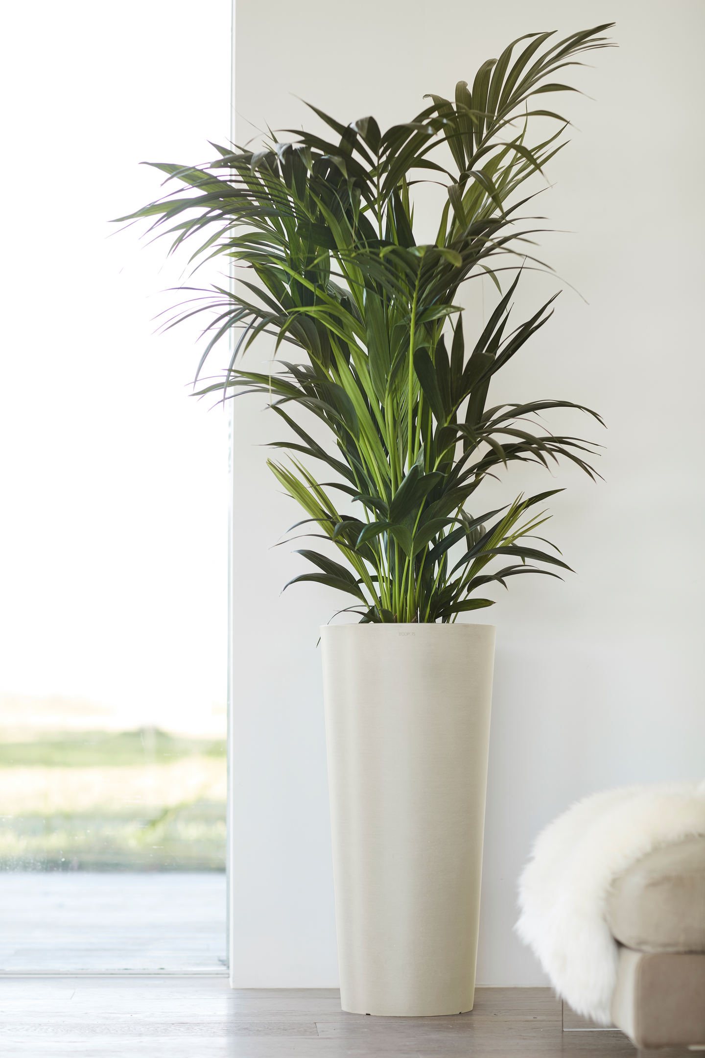 Ruukku Ecopots Amsterdam korkea 72,5cm valkoharmaa