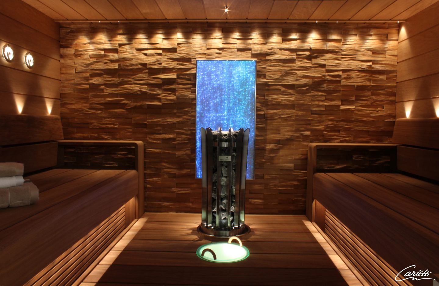 Saunavalaisin Cariitti IP67 led-valaistu kiulu kahvoilla
