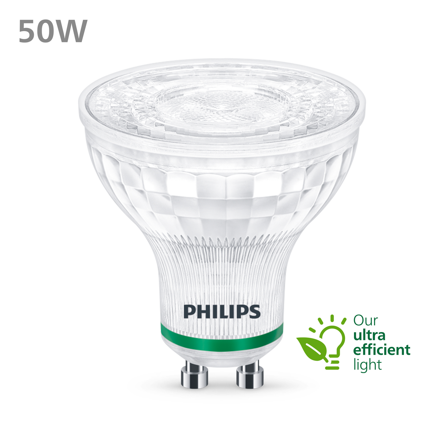 Led-kohdelamppu Philips Ultra Efficient 50W GU10 400lm läpinäkyvä lasi