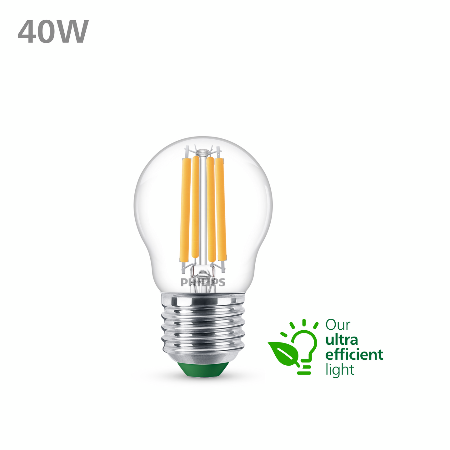 Led-lamppu Philips Ultra Efficient 40W E27 2700K 485lm läpinäkyvä lasi
