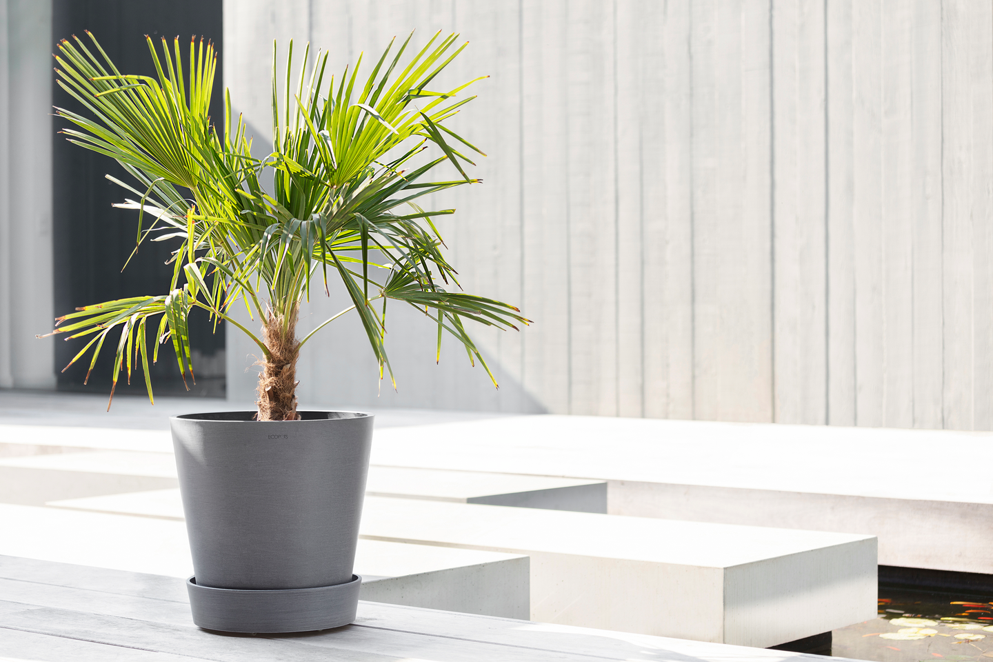 Aluslautanen pyörillä Ecopots 40cm harmaa