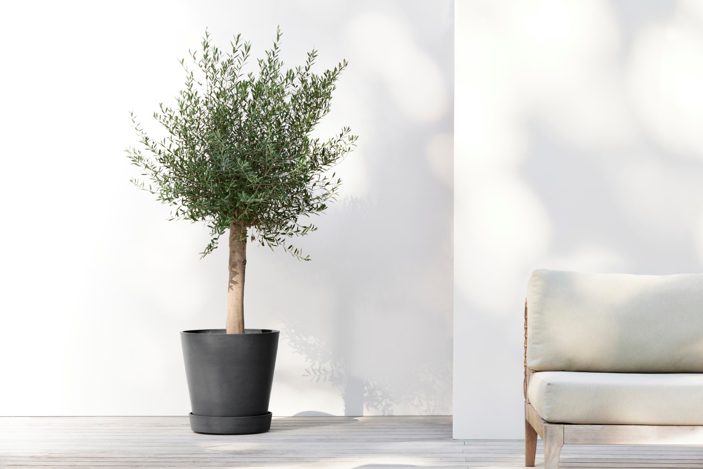 Aluslautanen pyörillä Ecopots 50cm tummanharmaa