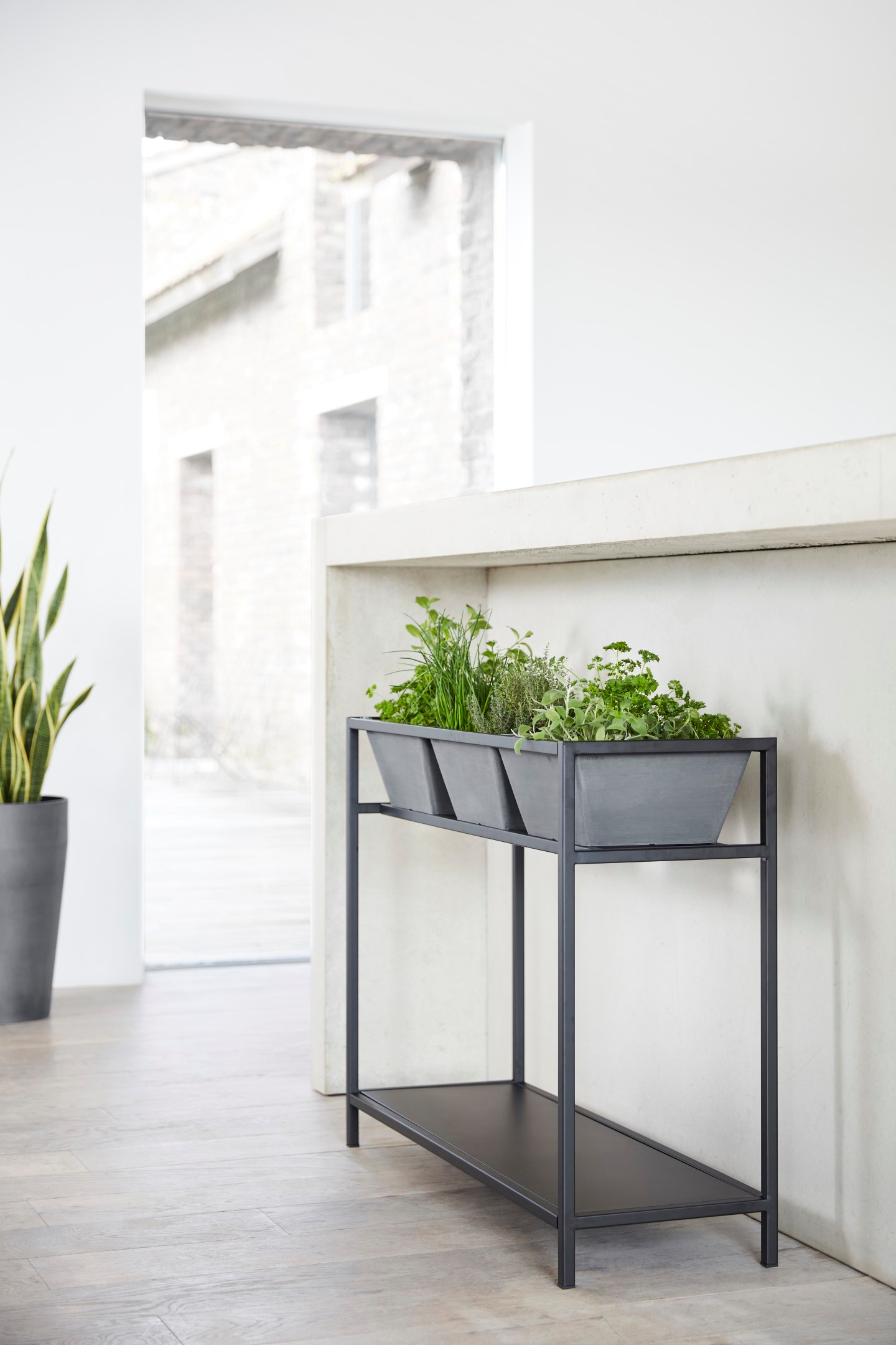 Yrttipöytä Ecopots 36x100x80cm tummanharmaa/harmaa