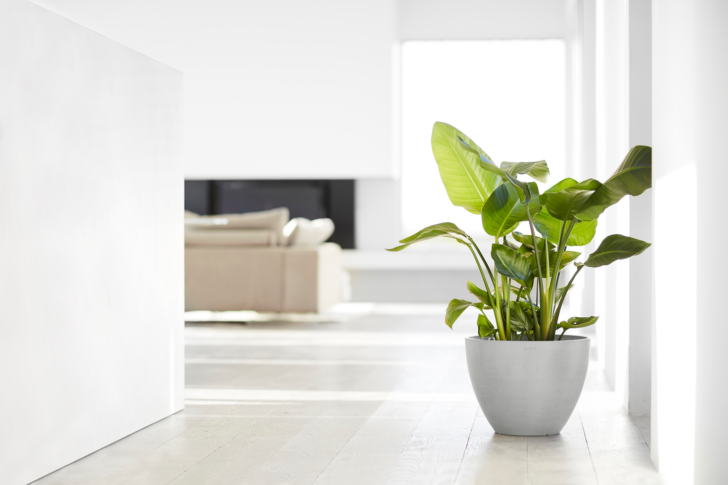 Ruukku Ecopots Antwerpen 40cm valkoharmaa