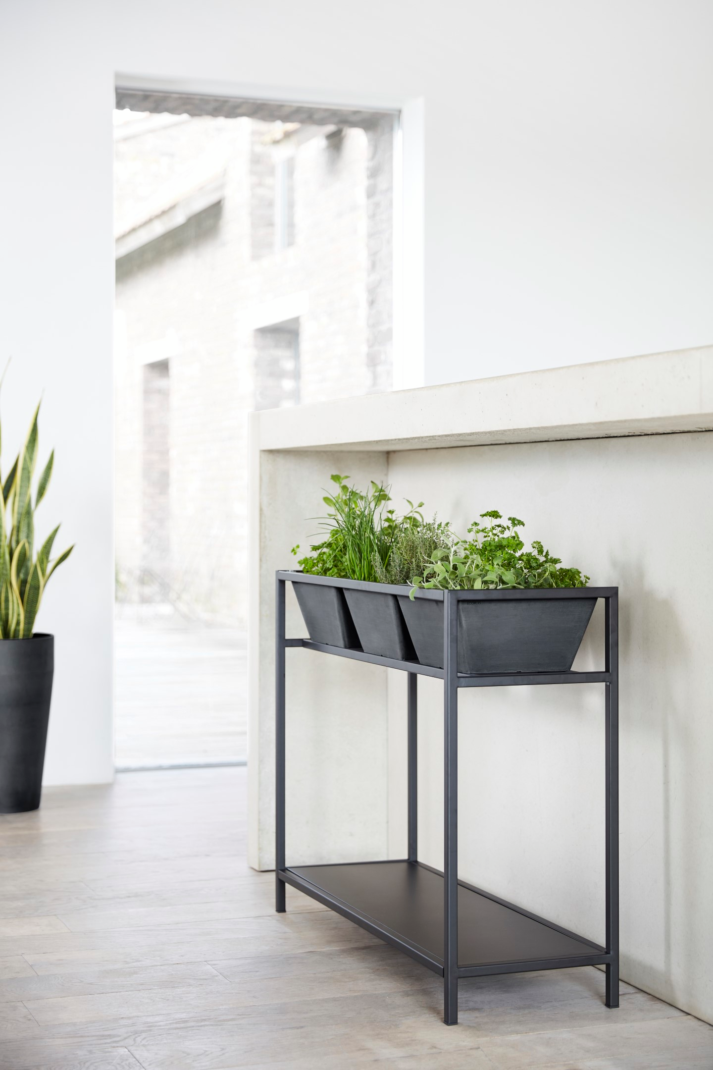 Yrttipöytä Ecopots 36x100x80cm musta/tummanharmaa