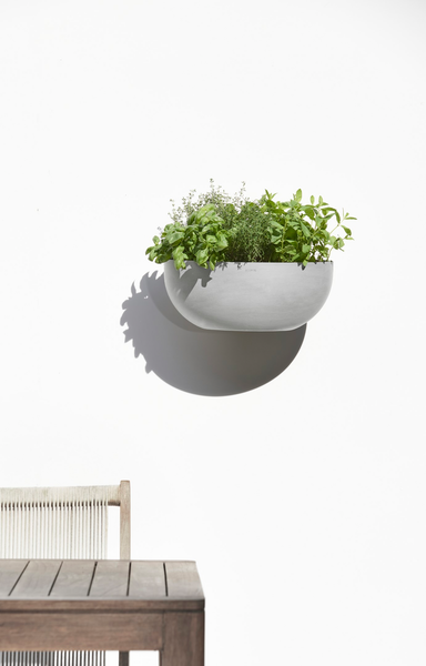 Seinäruukku Ecopots Sofia 43cm valkoharmaa