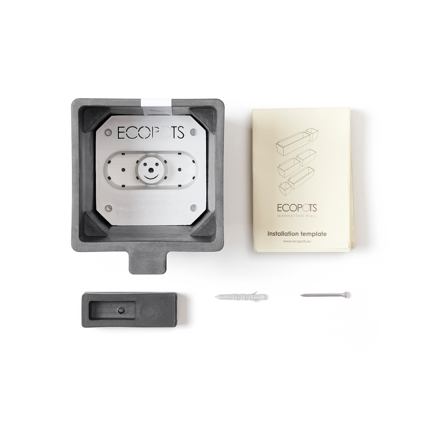 Seinäruukku Ecopots Manhattan 15cm harmaa