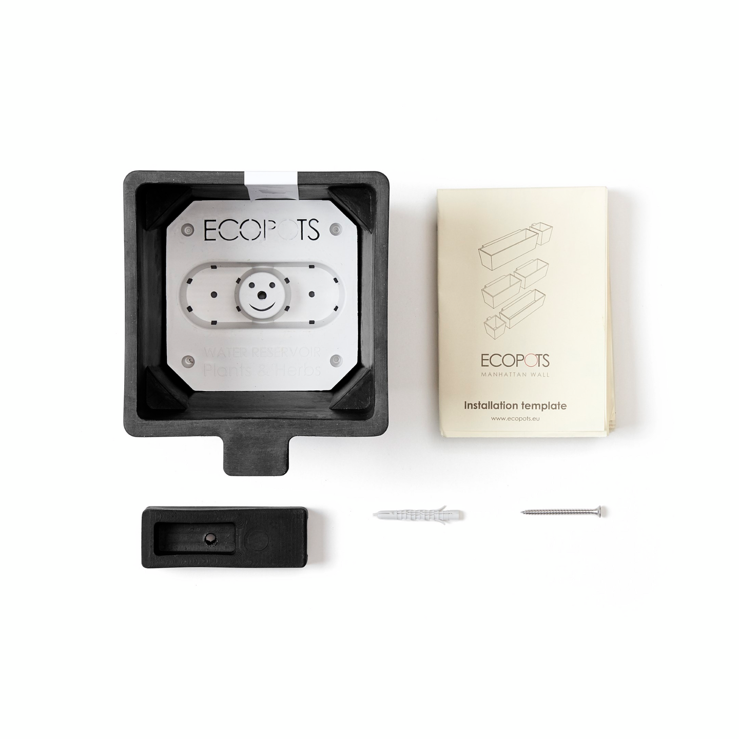 Seinäruukku Ecopots Manhattan 35cm tummanharmaa