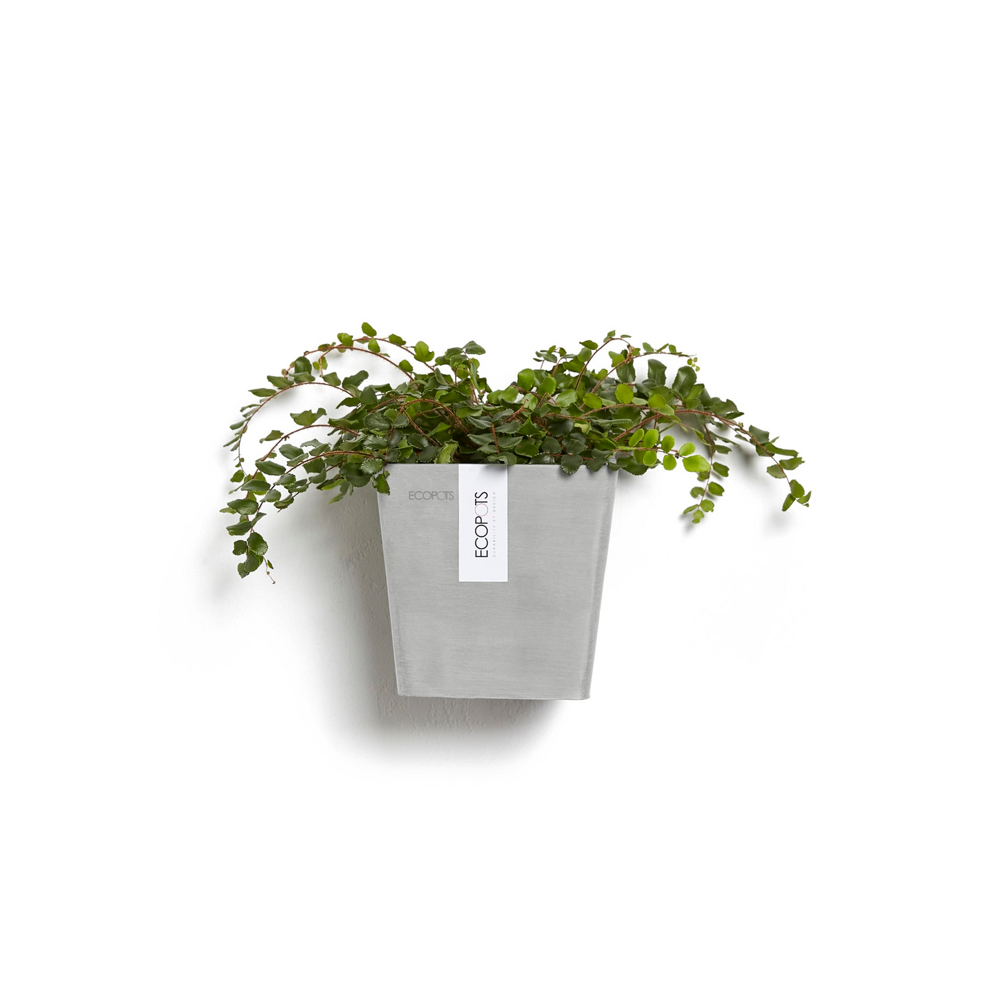 Seinäruukku Ecopots Manhattan 15cm valkoharmaa