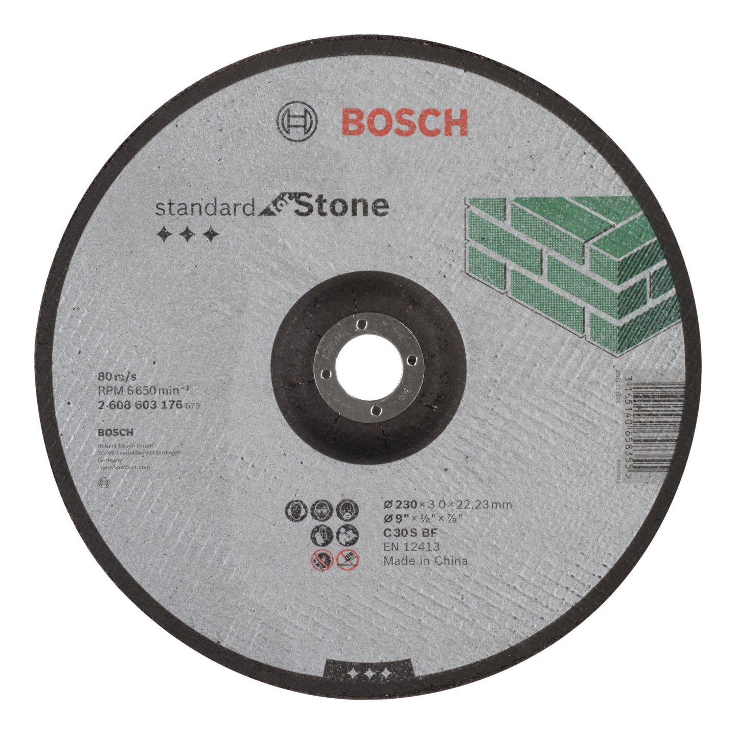 Katkaisulaikka Bosch 230x3,0mm kivi taivutettu Standard for Stone