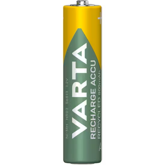 BATTERI VARTA RECHARGE AAA NI-MH 800MAH RECYCLED 4P