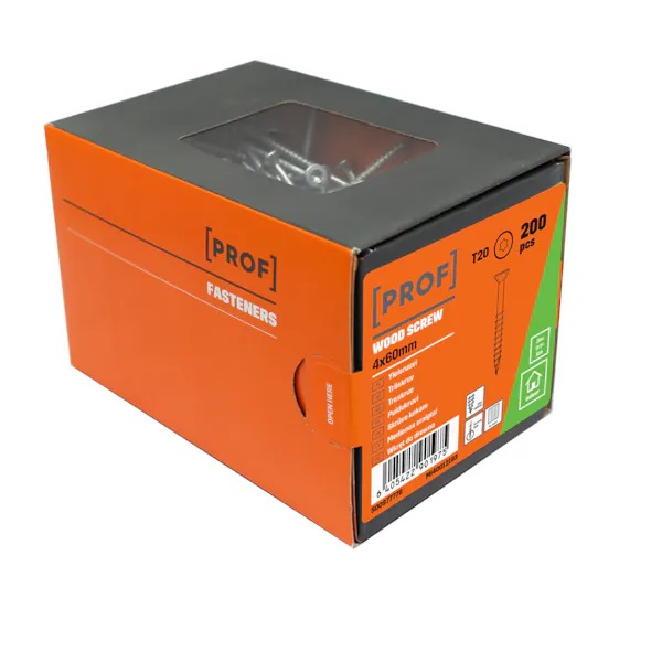 TRÄSKRUV T20 4X60 FZB 200ST PROF