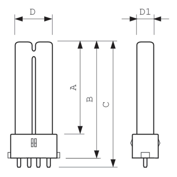 Pienoisloistelamppu Philips PL-S 7W/840/4P 2G7