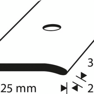 SKARVLIST DIONE 25MM SLÄT SILVER 2M INKLUSIVE SKRUV