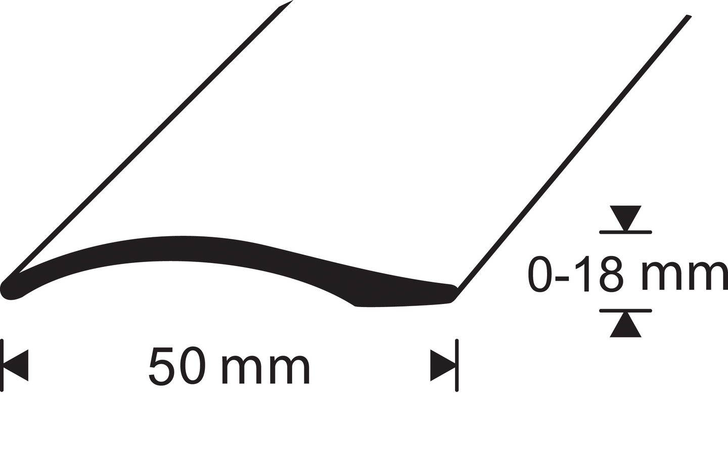 NIVÅLIST DIONE 2-15MM N GRAFIT 1M SJÄLVHÄFTANDE SLÄT