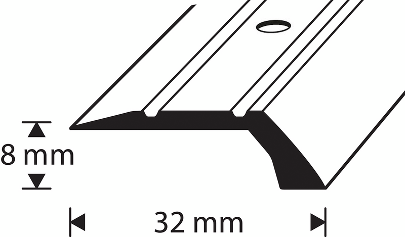 NIVÅLIST DIONE 8X32MM RÄFF SILVER 1M INKLUSIVE SKRUV