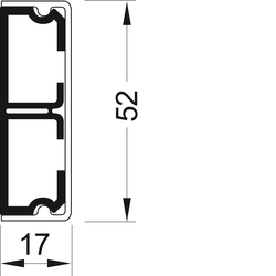 Asennuskanava Hager Tehalit ovenkarmiasennukseen SL 17x52x2000mm valkoinen