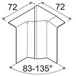 Sisäkulma Hager Tehalit SL200804 SL20x80 säädettävä musta