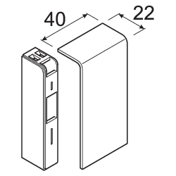Päätykappale Hager Tehalit SL200806 SL20x80 PC/ABS musta