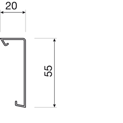 Kansi Hager Tehalit PVC SL 20x55x2000 alumiini