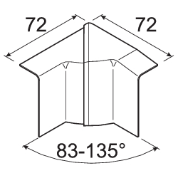 Sisäkulma Hager Tehalit SL200554 SL20x55 säädettävä musta