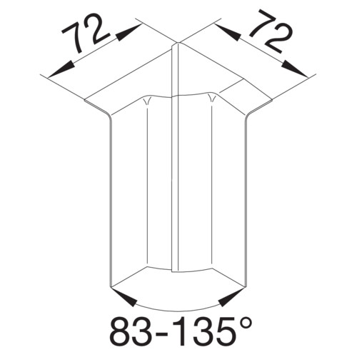 Sisäkulma Hager Tehalit SL201154 SL20x115 säädettävä liikenteenvalkoinen