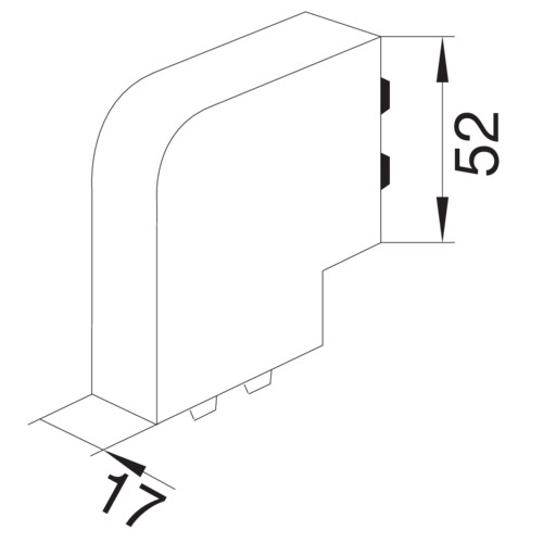 Tasokulma Hager Tehalit HF SL 17x52 liikenteenvalkoinen