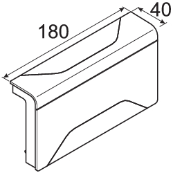 Kulmakappale Hager Tehalit SL200808 SL20x80 PC/ABS musta