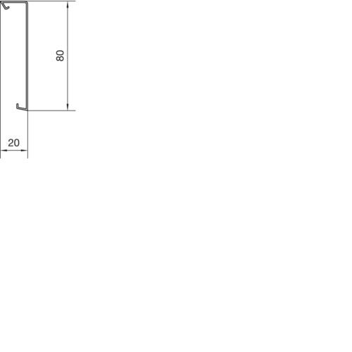 Jalkalistakanavan kansi Hager Tehalit SL 20x80x2000 PVC alumiini
