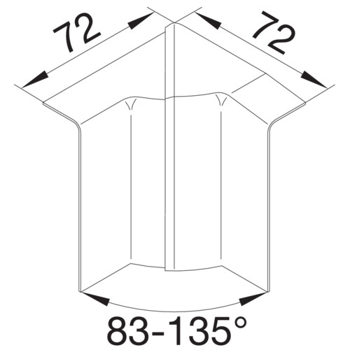 Sisäkulma Hager Tehalit SL200804 SL20x80 säädettävä liikenteenvalkoinen