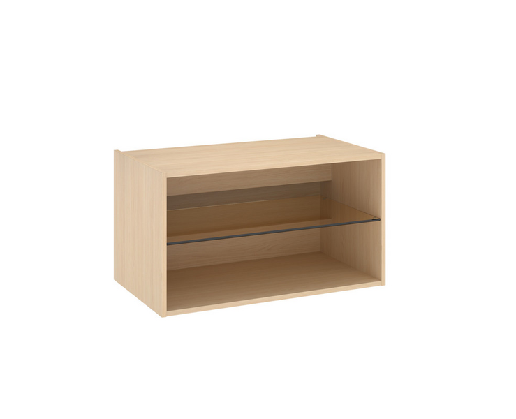 Alakaappi Temal Design lasihyllyllä